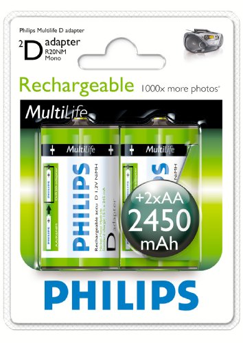 Philips Multi Life NiMH Akku D Mono 2450 mAh 2er Pack Preisvergleich