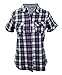 Women's Short Sleeve 100% Cotton Plaid Button Down Shirt
