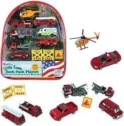 Fire Rescue Vehicles Backpack Playset