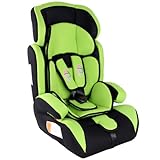 TecTake 400573 Autokindersitz Gruppe I/II/III 9-36 kg 1-12 Jahre, grün/schwarz
