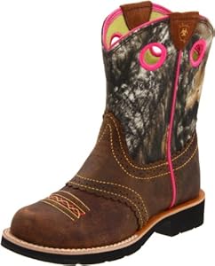 Ariat Fatbaby Cowgirl Western Boot (Toddler/Little Kid/Big Kid),Rough Brown/Camo,3 M US Little Kid
