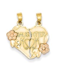 14k Two-tone Gold Break-apart Mother & Daughter Pendant