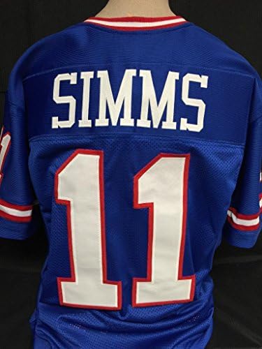 Phil Simms Unsigned Custom Blue Football Jersey Men's Size Adult Large