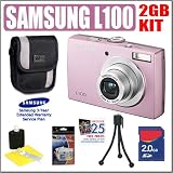 Samsung L100 8.2MP Digital Camera (Pink) + 2GB Accessory Kit