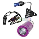 Purple HANDYMAN PACK LED Car Torch Spotlight - RECHARGEABLE in 12V car socket, aluminium, v bright!