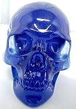 Blue Crystal Translucent Human Skull Figure Statue
