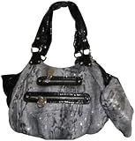 Women's Kathy Van Zeeland Purse Handbag All Nighter Medium Shopper White/Black