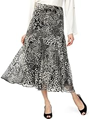 Abstract Print Flared Hem Maxi Skirt
