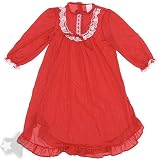 Red Classic Ruffled Nightgown for Toddlers and Girls