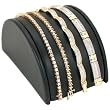 Black Leather Bracelet Half Moon Display Ramp Stand 5"