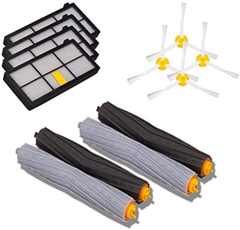 Dolike 2 set Tangle-Free Debris Extractor &amp; 4 Hepa Filters &amp; 4 Side Brush Kit iRobot Roomba 800/900 series 870 880 980 Vacuum Cleaning Robots
