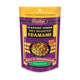 Seapoint Farms Dry Roasted Edamame, Goji Blend, 3.5-Ounce Pouches (Pack of 12)