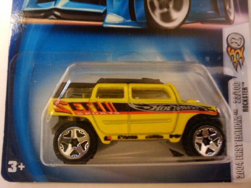  2004 First Editions -#23 Rockster Yellow Chrome Grill #2004-23 Collectible Collector Car Mattel Hot Wheels 1:64 Scale