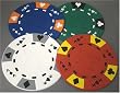 (4) Poker Chips Drink Coaster Bar Set