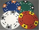 (4) Poker Chips Drink Coaster Bar Set