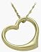 14K Yellow Gold Thick Floating Heart Pendant