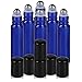 Rioa 10ml(1/3oz) Cobalt Blue Glass Roller Bottles With Stainless Steel Roller Ball for Essential Oil - Include 6 Extra Roller ball
