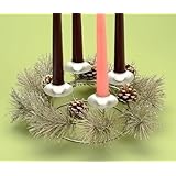 12 Christmas Morning Champagne Glitter and Pine Cone Advent Wreath