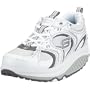 Skechers Women's Shape Ups - Power Pressed Fitness Walking Shoe,White/Charcoal,10 M US