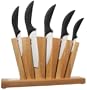 Chic Chefs 5-piece Ceramic  knife set with angled natural Rubberwood knife block