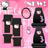 Officially Licensed 8pc Hello Kitty Car Accessories Set with New Design Mats