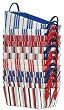 Bright Cotton Fabric Covered Americana Small Cases with Leatherette Handles 12"x8"x5" Set of 12