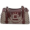Gigi ChantalTM Brown Jacquard Purse with Croco Trim