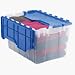 12-Gallon KeepBox Storage Container - Clear w/ Blue Lid