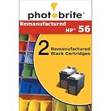 Photobrite 2-pk. Ink Cartridge Compatible for Remanufactured HP C6656A - Black (182656)