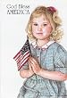 Club Pack Of 100 "God Bless America" Girl With Flag Pin Or Jewelry Cards