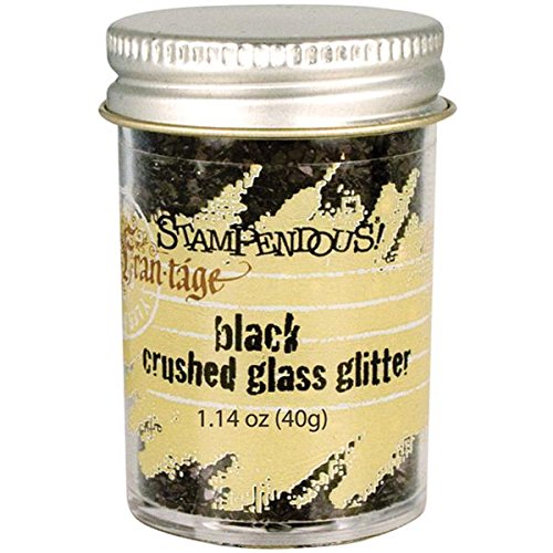 Stampendous Crushed Glitter Glass, Black Color