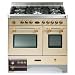 Fratelli Onofri Royal Chiantishire Dual Fuel Range Double Oven, 120V - Hammered Steel/Bronze