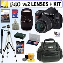 Nikon D40 6.1MP Digital SLR Camera with 18-55mm f/3.5-5.6G ED II AF-S DX Zoom-Nikkor Lens and Sigma 70-300mm f/4-5.6 DL-M "Motorized" DG Macro Telephoto Zoom Lens + 4GB Deluxe Accessory Kit