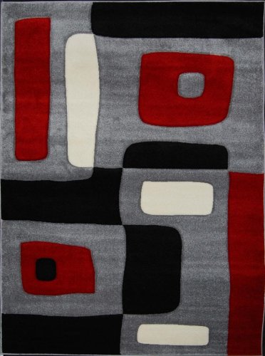 Home Dynamix Sumatra 9376D-450 Polypropylene 7-Feet 8-Inch by 10-Feet 2-Inch Area Rug, Black On Sale