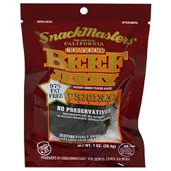 SnackMasters Beef Jerky, Original, 1-Ounce Packages (Pack of 12)