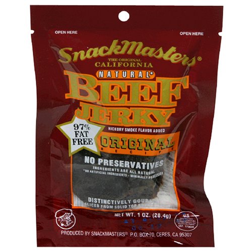 SnackMasters Beef Jerky, Original, 1-Ounce Packages (Pack of 12) by SnackMasters