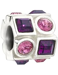 Authentic Chamilia Charm "Circle & Square" (Pink & Purple) 2083-0404