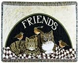 Friends Cat Pictorial Tapestry Throw By Dianna Swartz 40 x 50