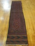 1'10 x 8'8 Red Hand Knotted Wool Sumak Runner Rug