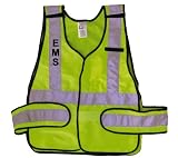 EMT EMS EMERGENCY MEDICAL TECHNICIAN SERVICES LIME GREEN REFLECTIVE TRAFFIC SAFETY VEST JACKET ANSI / ISEA 207-2006 COMPLIANT