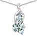 1.40 Carat Genuine Blue Topaz &amp; Diamond Sterling Silver Pendant
