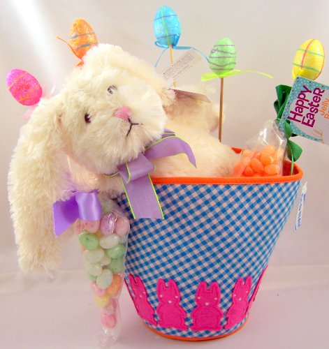 Easter Bunny Rabit 12″ Plush Stuffed Animal Gourmet Jelly Bean Basket