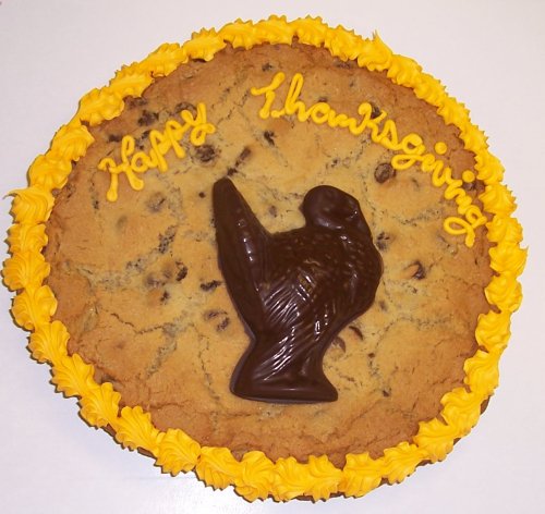 Childrens Toyshop  Gourmet Food : Scott's Cakes 1 lb. Chocolate Chip Cookie Cake with Chocolate Turkey Golden Yellow Trim