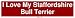 I Love My Staffordshire Bull Terrier Bumper Sticker Image