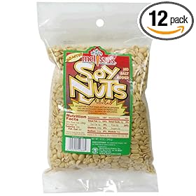 Melissa's Roasted Soy Nuts, No Salt Added, 12-Ounce Bags (Pack of 12)