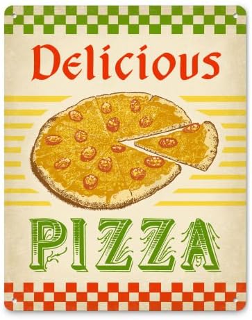 Metal Pizzaria Sign - Delicious Pizza