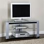 Satin Silver Small Curved Back TV Stand