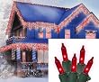 Set of 100 Red Mini Icicle Christmas Lights - Green Wire