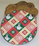 Gourmet Food : Scott's Cakes 1 lb. Brownie Chunk Cookies in a Snowman Tin