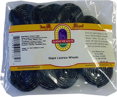 Black Licorice Wheel Candy, Bulk, 8 oz